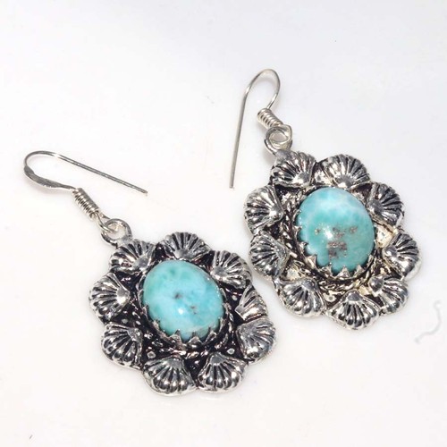 Orecchini larimar floreali - larimar,