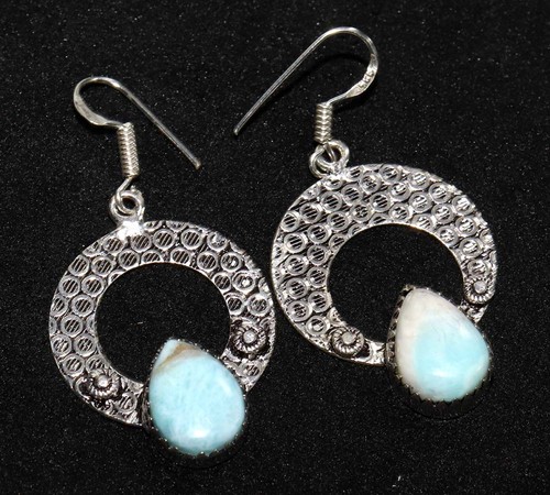 Orecchini larimar cerchio - orecchini,