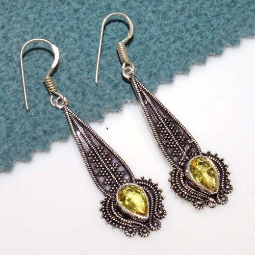 Orecchini citrino argento 925 - argento,