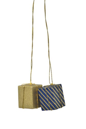Pendenti albero pacco - albero, oro/blu